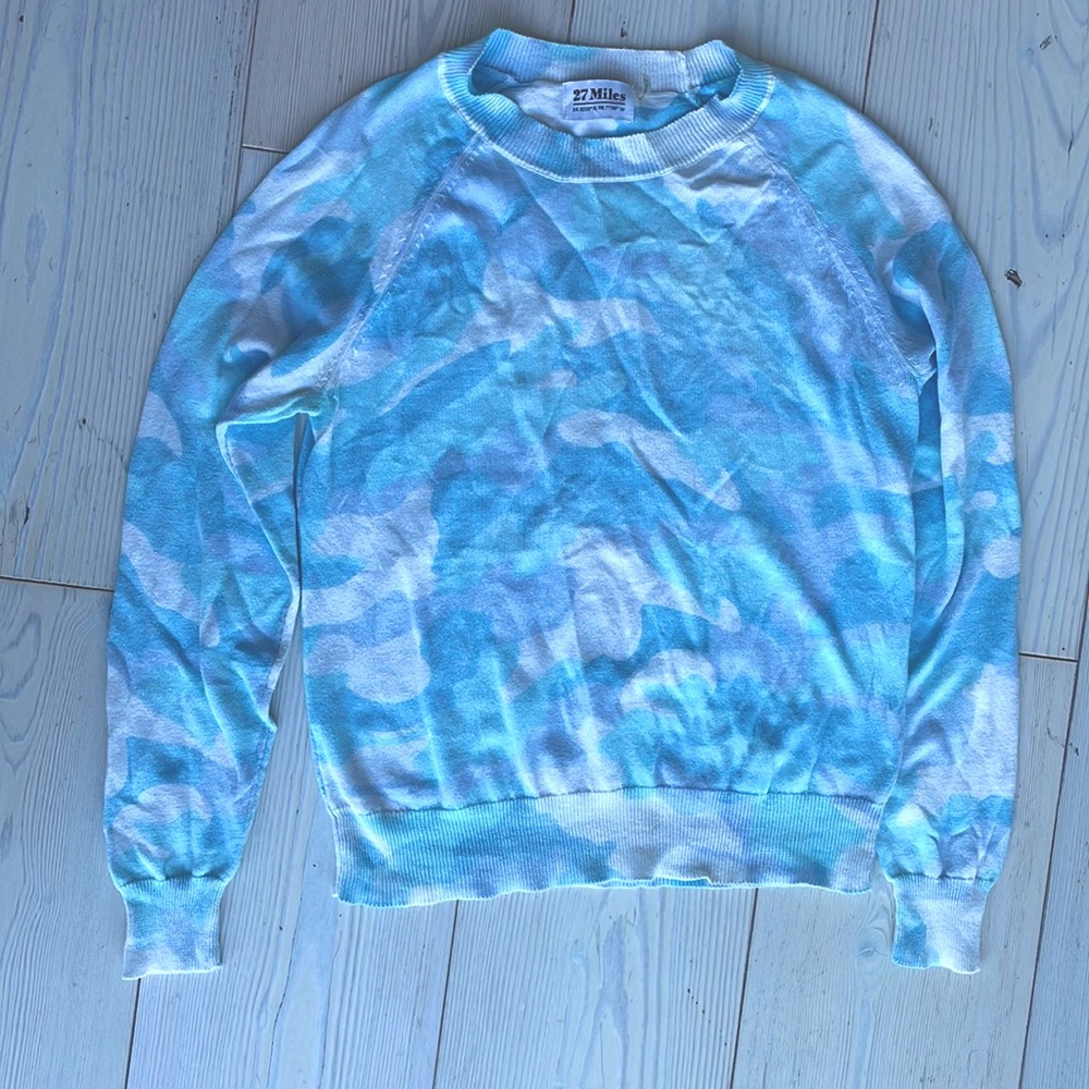 Blue Planet sweater, blue camo, size 4